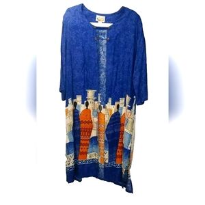 Freestyle Y2k Southwestern Cardigan Duster Jacket Woman XL Colorful Aztec City